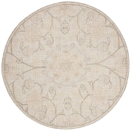 Safavieh 6 x 6 ft. Abstract Hand Tufted Round Rug; Light Grey & Ivory ABT527C-6R